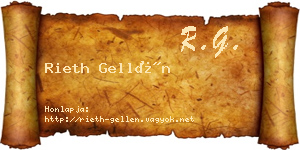 Rieth Gellén névjegykártya